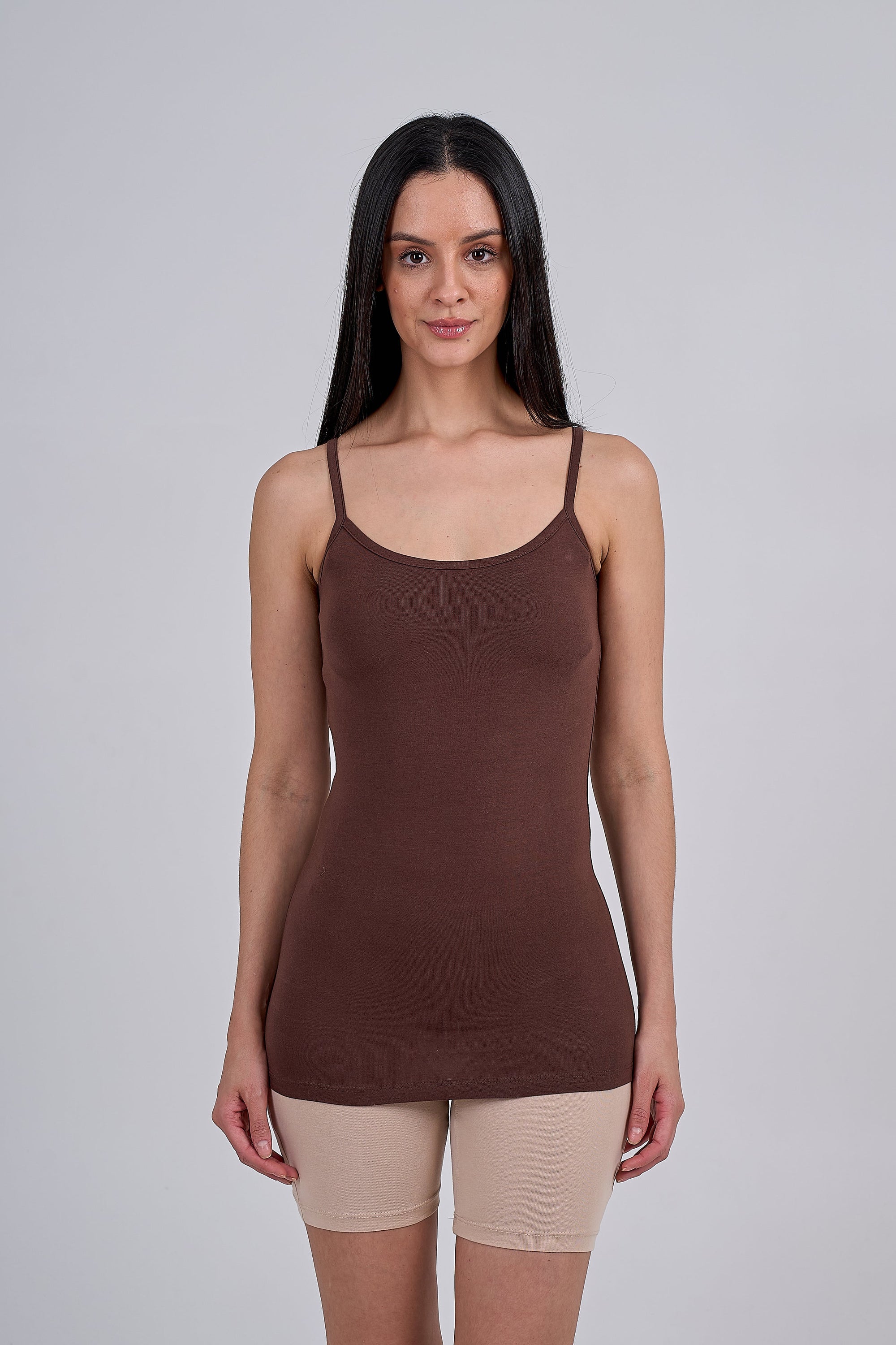 Cotton Thin Strap Top-( Dice ) ٣ قطع
