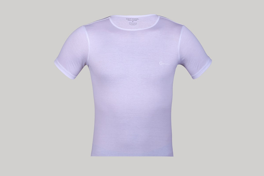 نص كم (O) رجالي مارسريزية ابيض
 ( Cottonil )