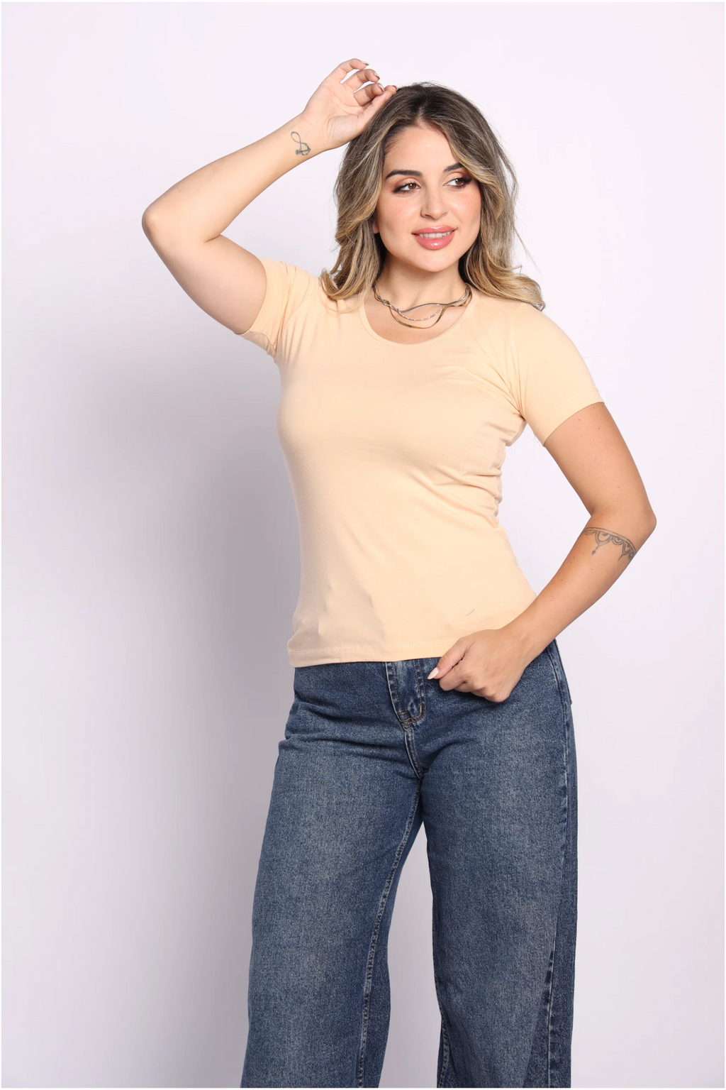 Half Sleeve Top - blanc