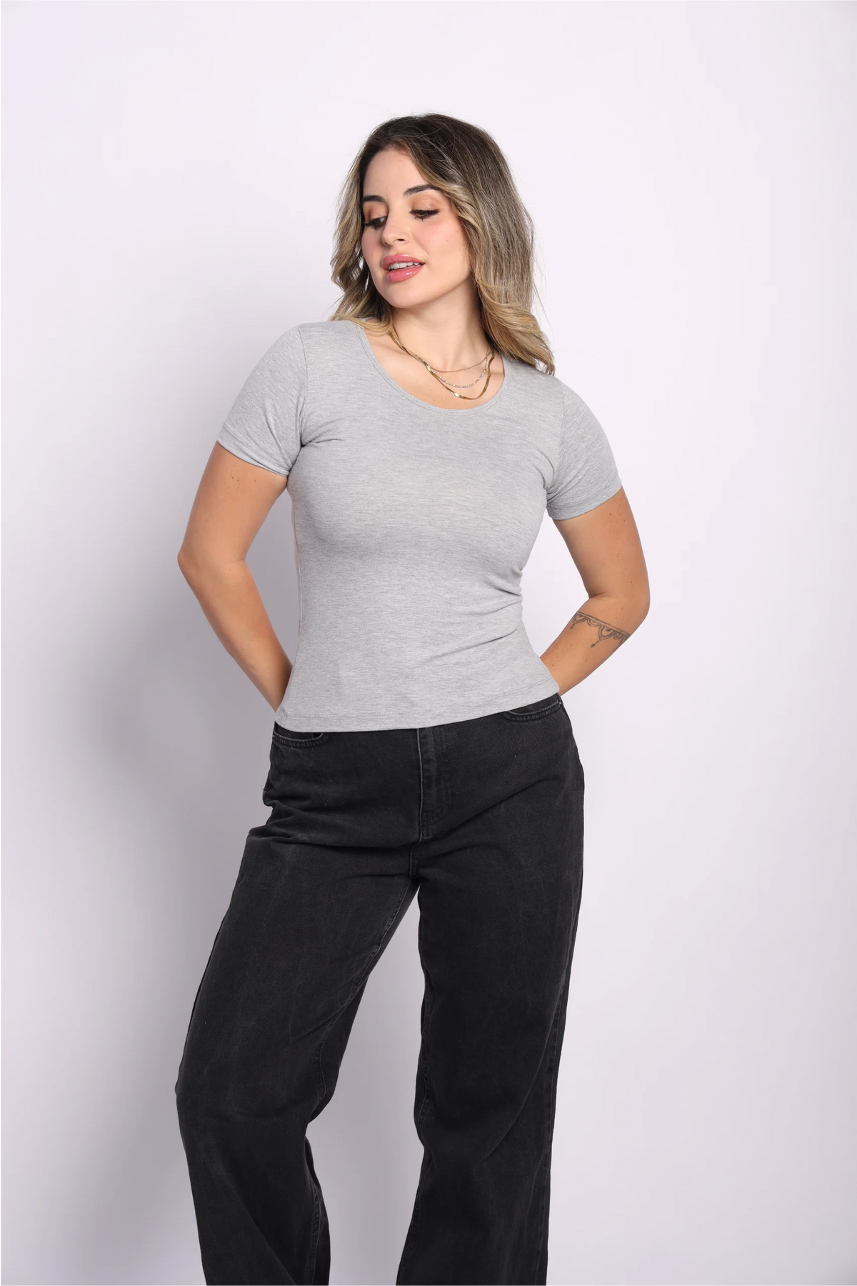 Half Sleeve Top - blanc