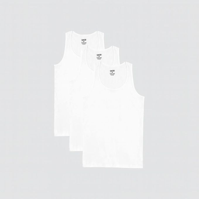 فانلة حمالة رجالي أبيض (Dice)٣ قطع