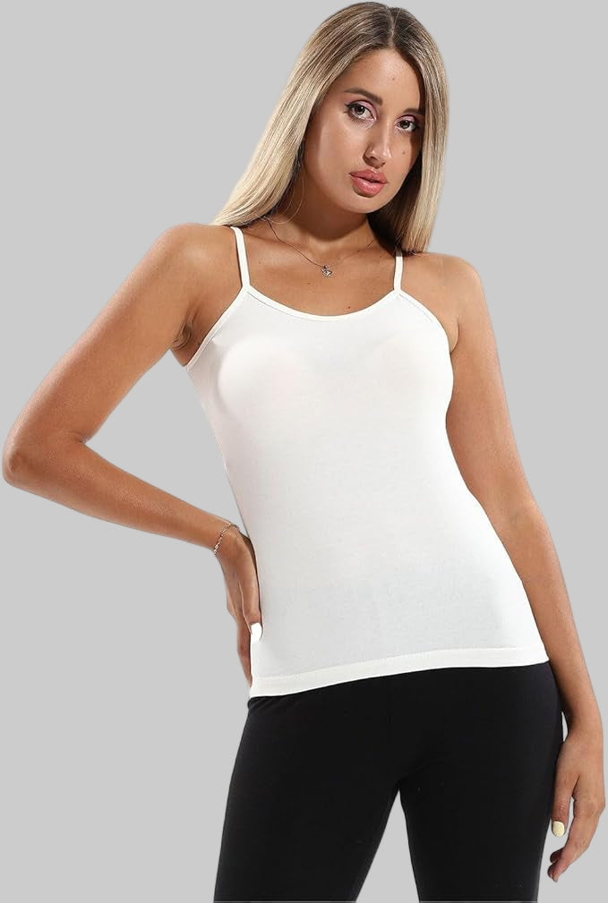 Cottonil Stretch Plain Spaghetti Top