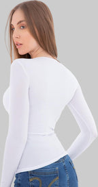Long Sleeves Round-Neck Solid (Carina)