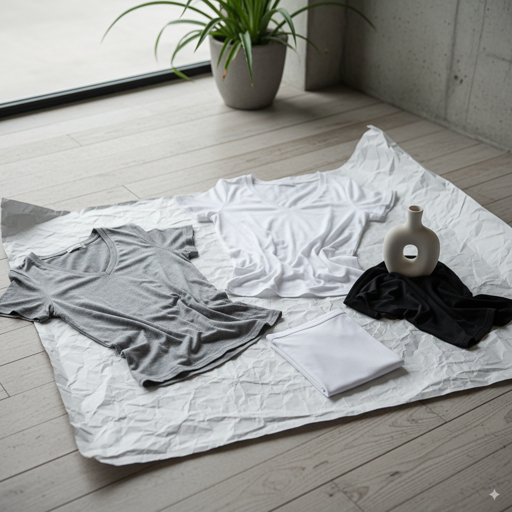 (Cottonil) V Neck Cotton Undershirt