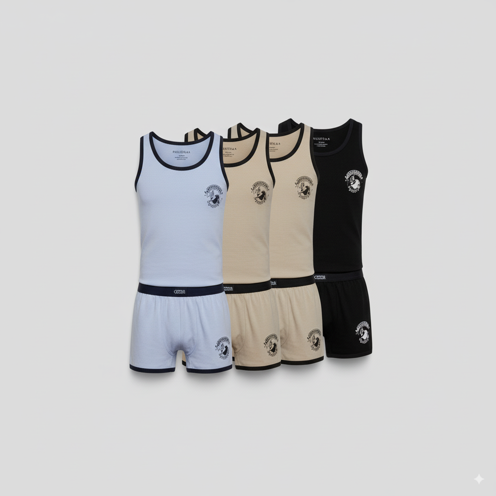 طقم فانلة و بوكسر ريلاكس رجالي(Cottonil)