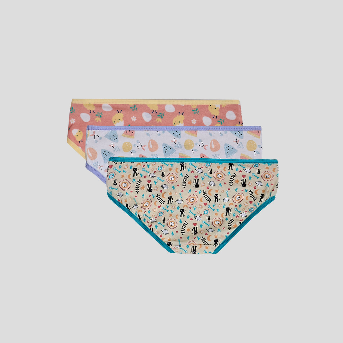 Printed Panties girls - ( Dice )  ٣ قطع