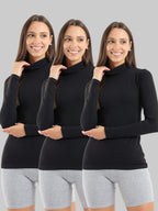 High Neck Long Sleeve Cotton Top (Carina)
