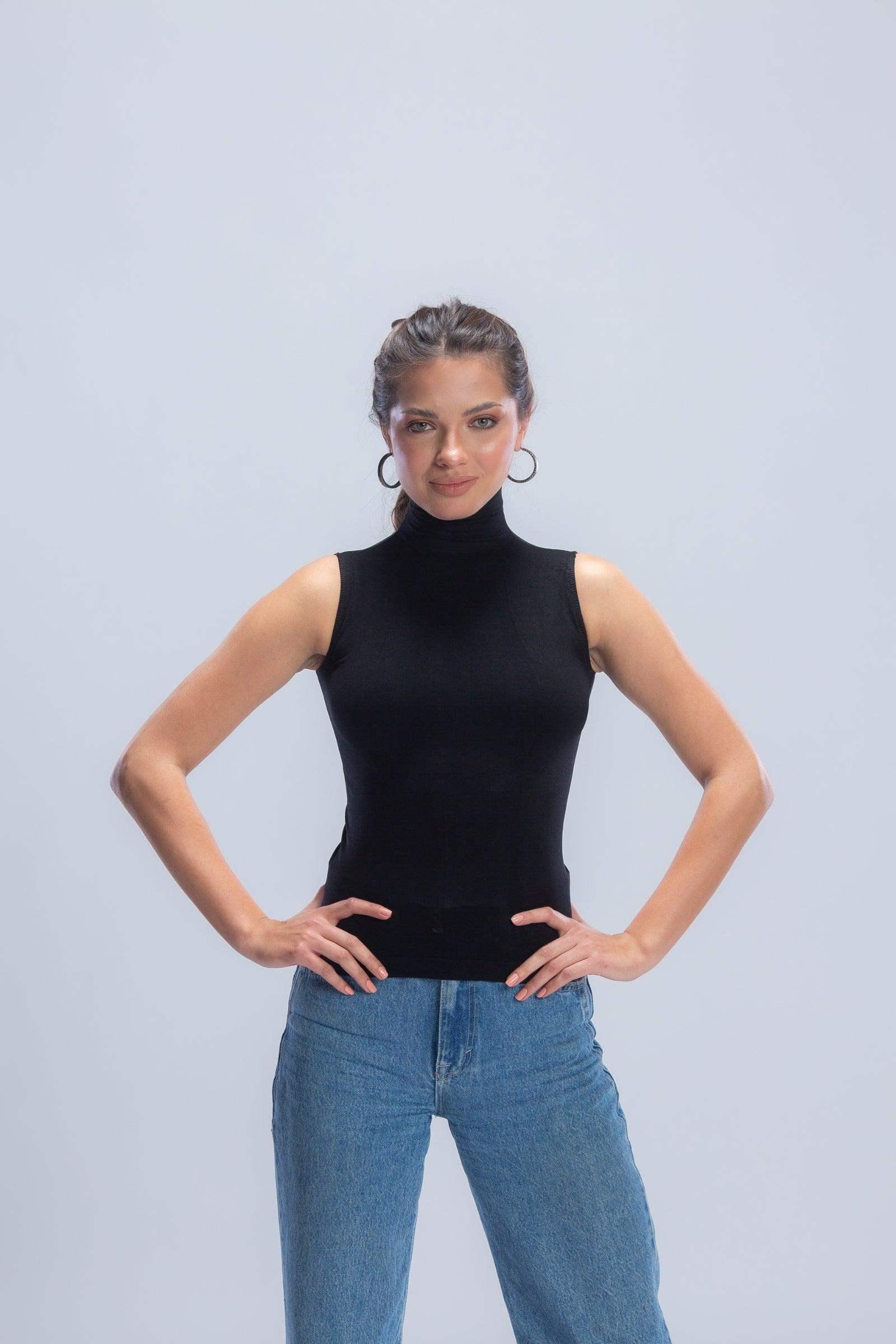 High Neck Sleeveless Top (Carina)