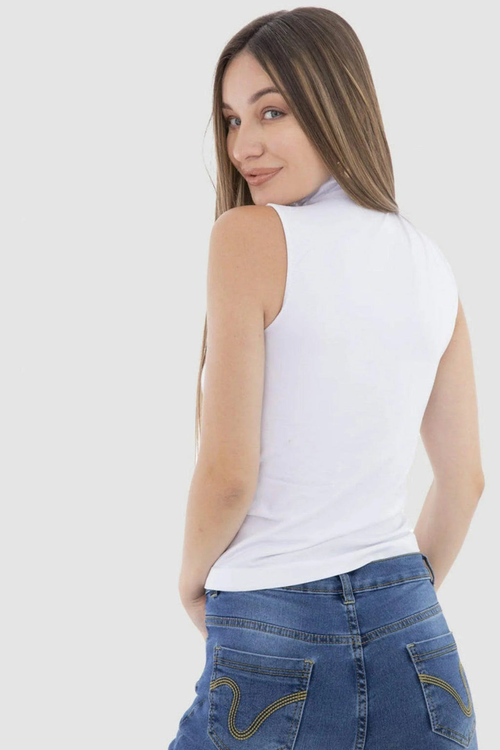 High Neck Sleeveless Top (Carina)