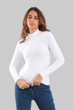 High Neck Long Sleeve Cotton Top (Carina)