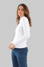 High Neck Long Sleeve Cotton Top (Carina)
