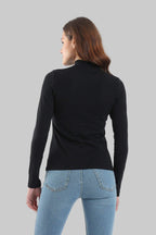 High Neck Long Sleeve Cotton Top (Carina)