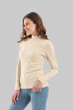 High Neck Long Sleeve Cotton Top (Carina)