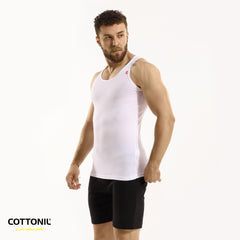 فانلة حمالة رجالي أبيض ( Cottonil )  ٣ قطع