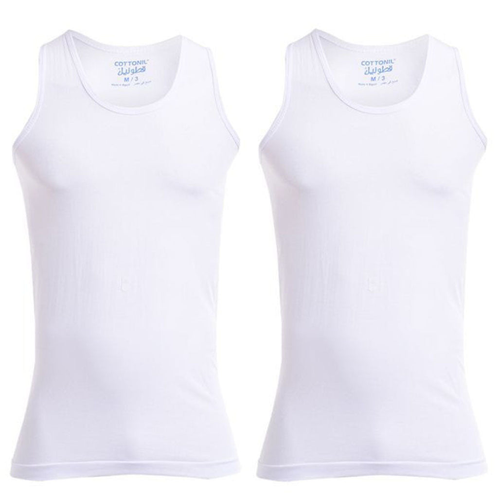 فانلة حمالة رجالي أبيض ( Cottonil )  ٣ قطع