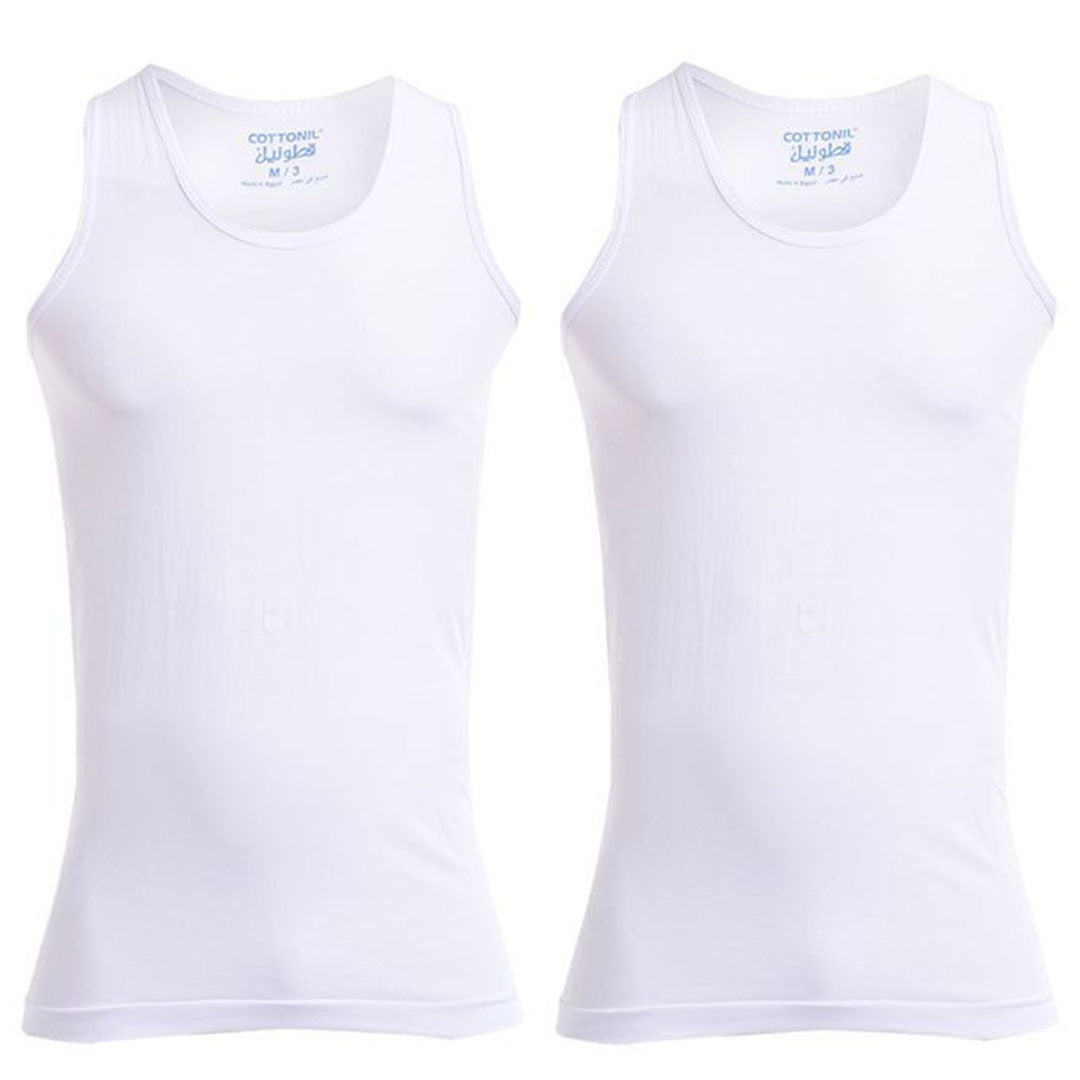 فانلة حمالة رجالي أبيض ( Cottonil )  ٣ قطع