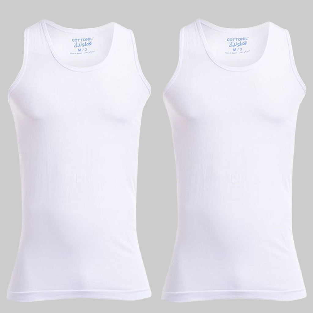 فانلة حمالة رجالي أبيض(Cottonil)٣ قطع