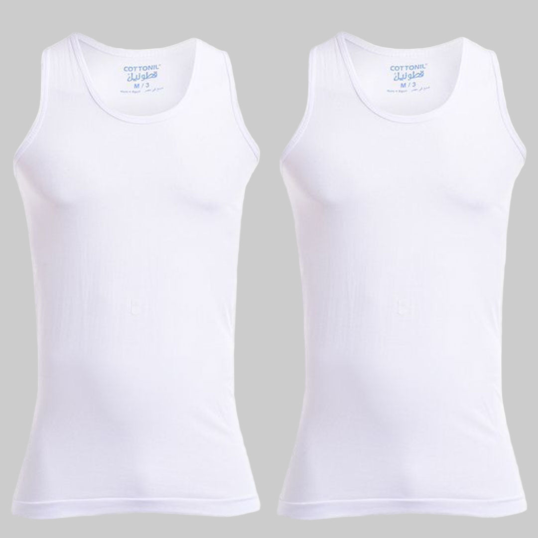 فانلة حمالة رجالي أبيض(Cottonil)٣ قطع