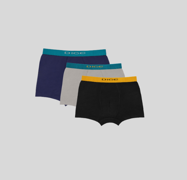 بوكسر سادة رجالي (Dice)٣ قطع + 3 pieces Mini Socket Socks - (Cottonil)