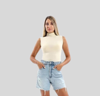 Hiigh Neck Cut top  - Cottonil Womens