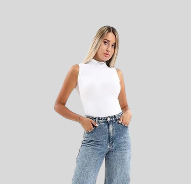 High Neck sleeveless top  - Cottonil Womens