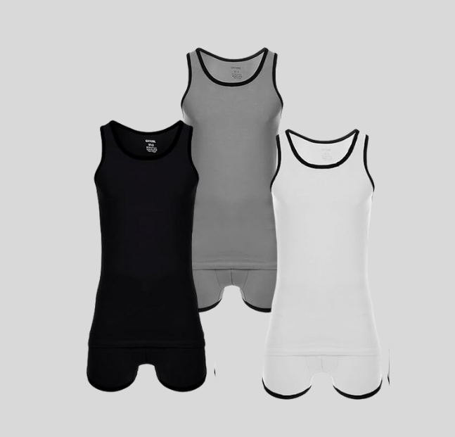 (Cottonil) طقم فانلة و بوكسر ساده رجالي