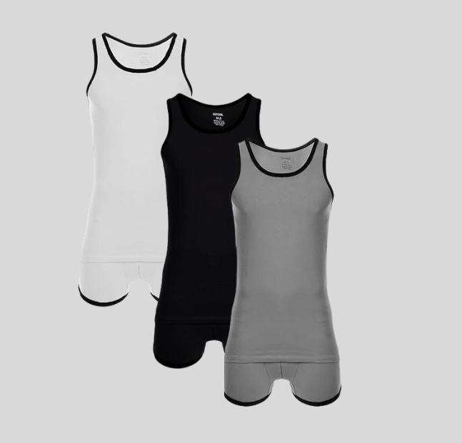 طقم فانلة و بوكسر ساده رجالي(Cottonil)