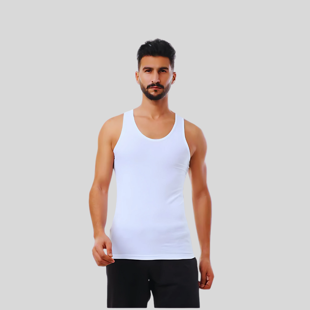 فانلة حمالة رجالي أبيض ( Cottonil )  ٣ قطع