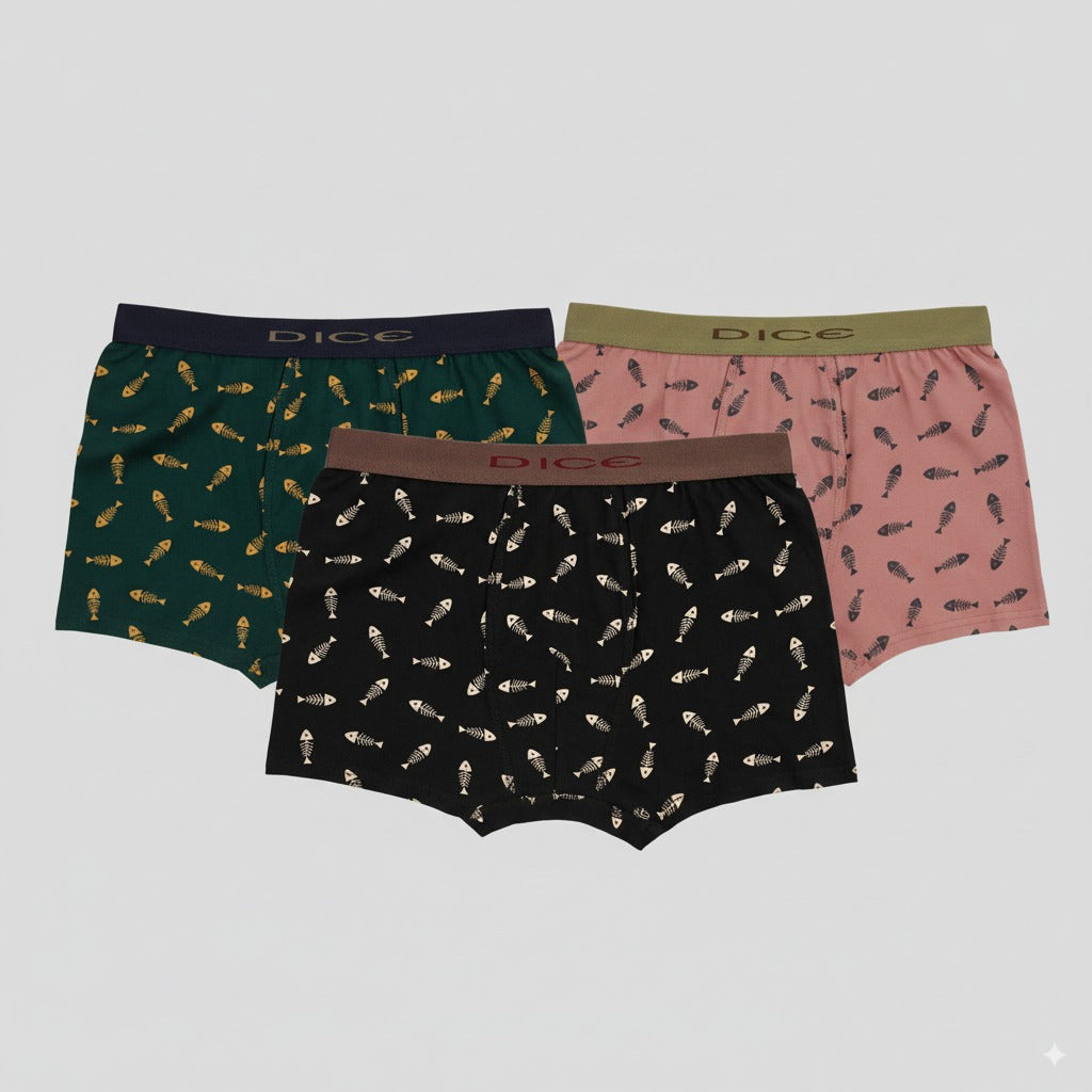 بوكسر مطبوع رجالي(Dice)٣ قطع