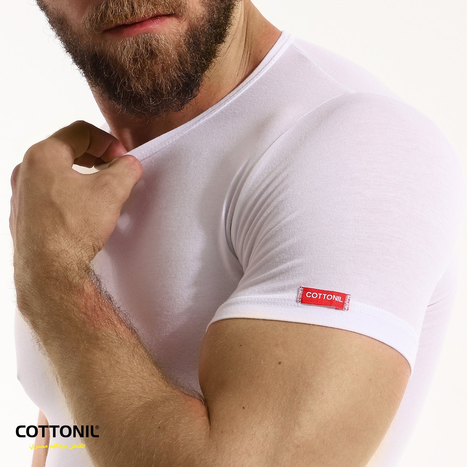 اندرشيرت راوند قطن ستريتش نصف كم  ( Cottonil )  ٣ قطع