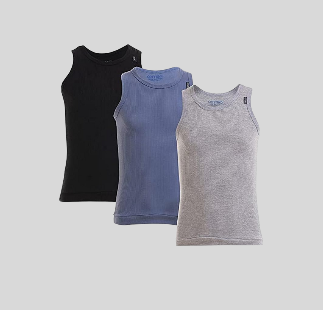 فانلة دربي مضلعة(Cottonil)٣ قطع