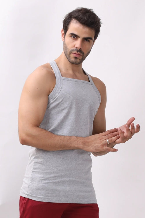 "Square Sleeveless Undershirt  - Blanc"