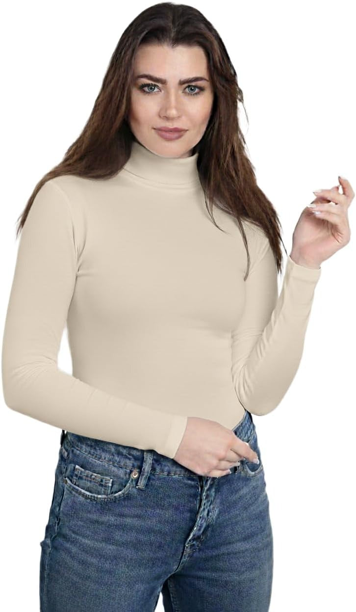 cotton Neck Long Sleeve Top - Comodo