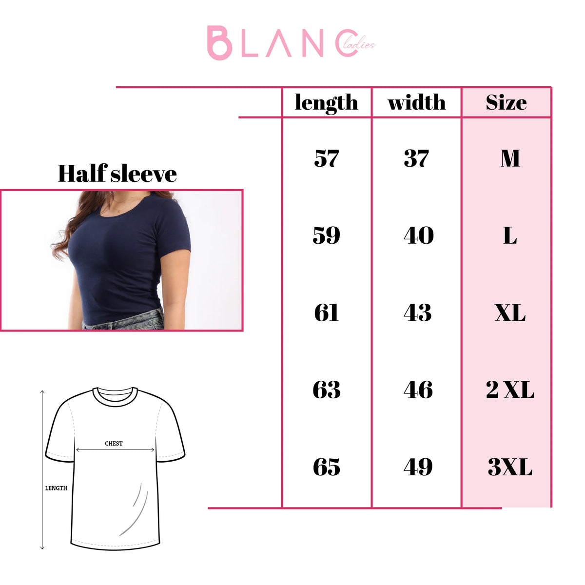 Half Sleeve Top - blanc