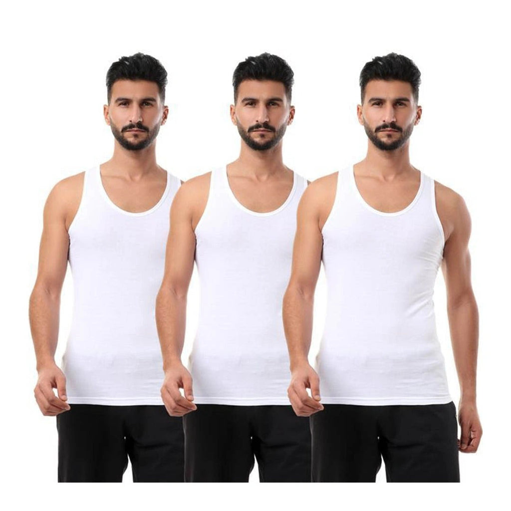 فانلة حمالة رجالي أبيض ( Cottonil )  ٣ قطع